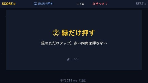 反射神経テスト 5種目