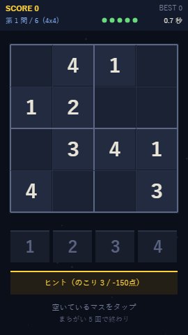 ミニ数独 4x4 / 6x6